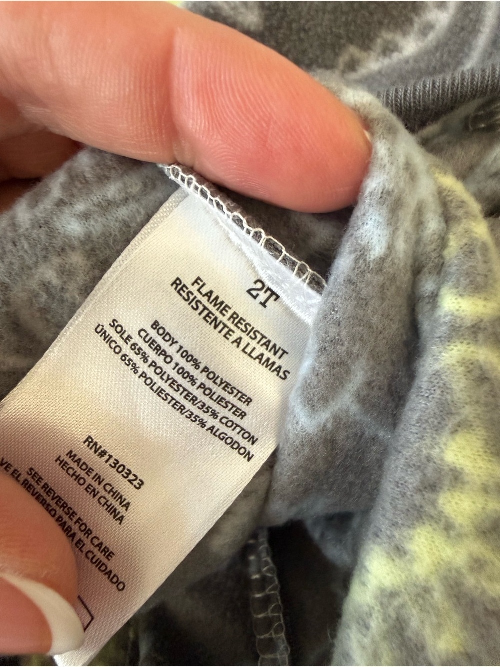 Kids Headquarters Dino Zip-Front footed PJs — Light Blue & Gray - Picture 6 of 6